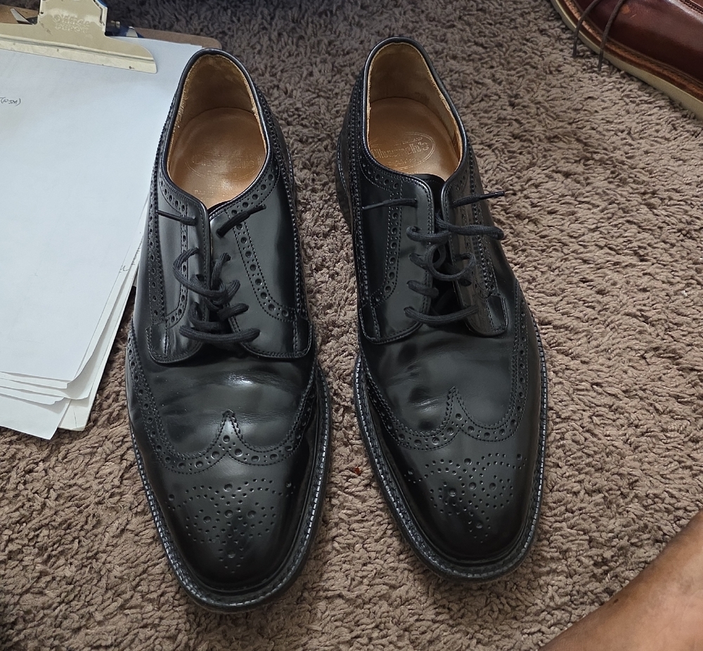 Church's Black Leather Brogue Derby Shoes  10US UK 90